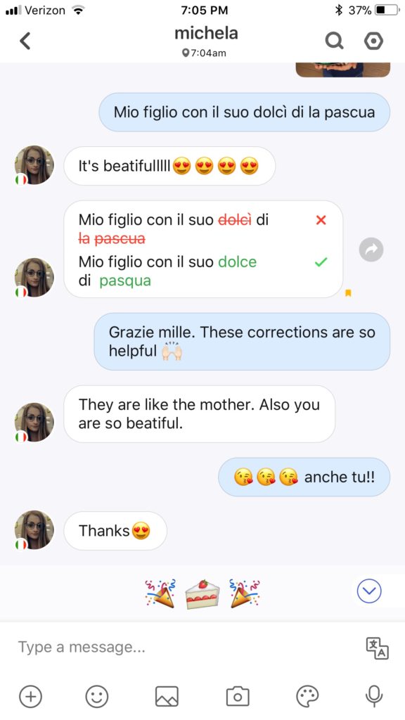 italian convo on HelloTalk App